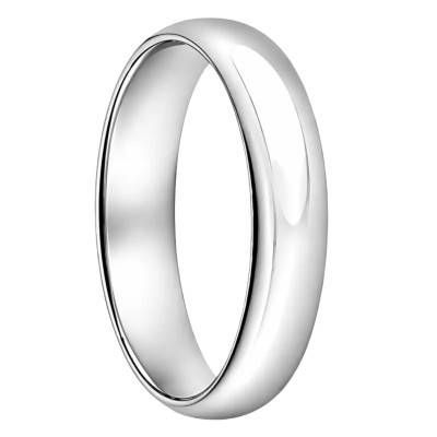 Alliance Demi Jonc Confort en Or Blanc 375, Largeur 4,00 mm - Ocarat