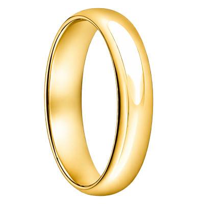 375 Yellow Gold Comfort Half-Round Wedding Ring, 4.00 mm Width - Ocarat