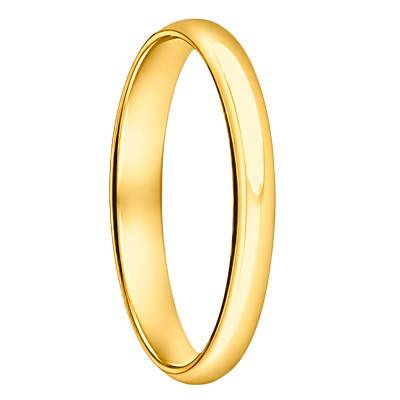 Alliance Demi Jonc Confort en Or Jaune 750, Largeur 2,50 mm - Ocarat