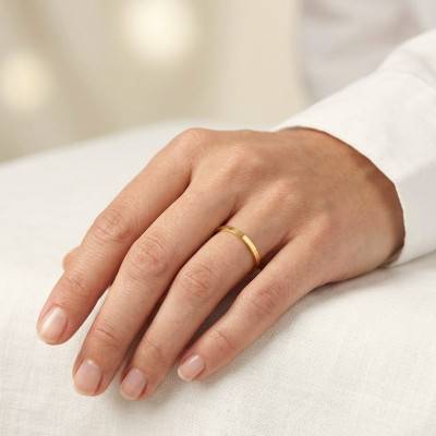 750/1000 Yellow Gold Comfort Ribbon Wedding Ring, Width 2 mm - Amore