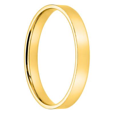 Yellow Gold 750/1000 Comfort Ribbon Wedding Ring, Width 3 mm - Amore