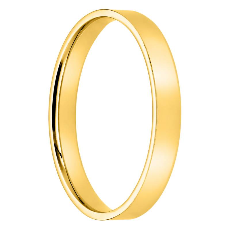 Yellow Gold 750/1000 Comfort Ribbon Wedding Ring, Width 3 mm - Amore
