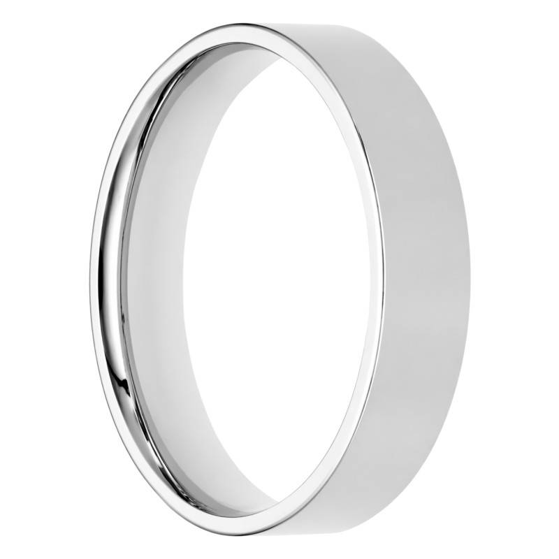 750/1000 White Gold Comfort Ribbon Wedding Ring, 4 mm Width - Amore