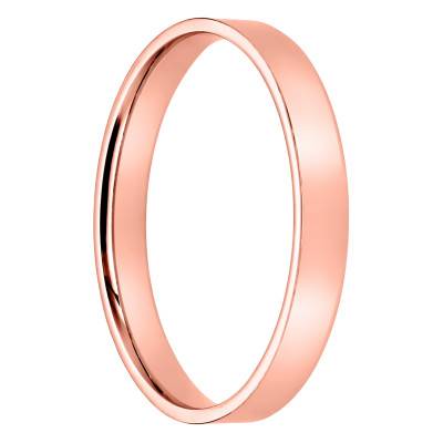 750/1000 Rose Gold Comfort Ribbon Wedding Ring, Width 3 mm - Amore