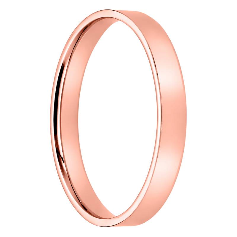 750/1000 Rose Gold Comfort Ribbon Wedding Ring, Width 3 mm - Amore