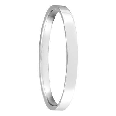 White 375/1000 Gold Comfort Ribbon Wedding Ring 2.00 mm - Ocarat