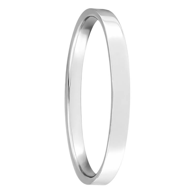 Alliance Ruban Confort en Or Blanc 375, Largeur 2,00 mm - Ocarat