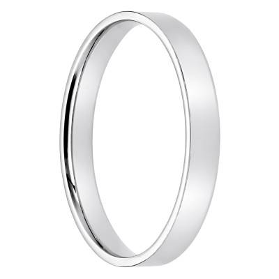 375/1000 White Gold Comfort Ribbon Wedding Ring, 3.00 mm Width - Ocarat