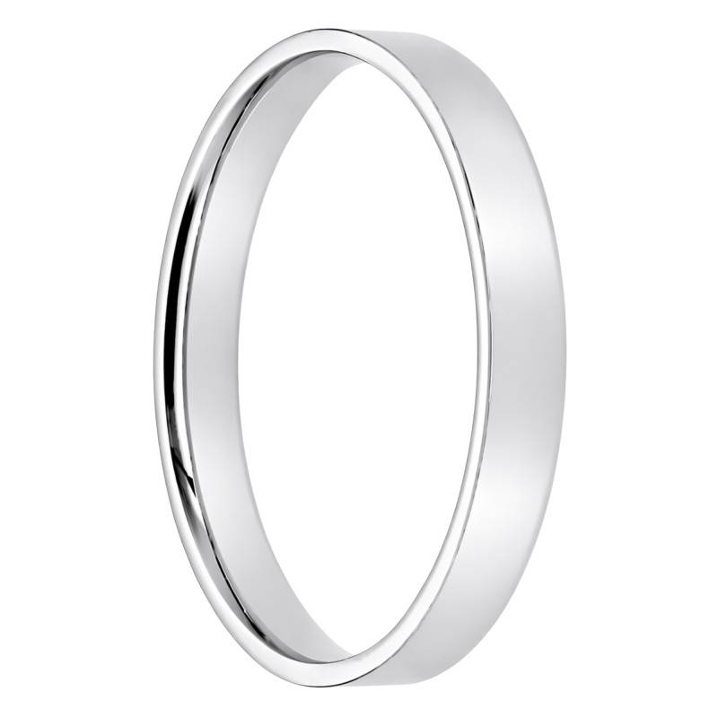 Alliance Ruban Confort en Or Blanc 375, Largeur 3,00 mm - Ocarat