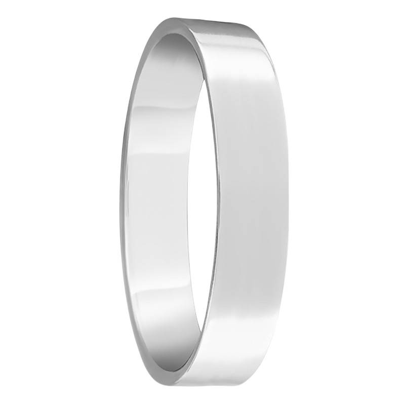 Alliance Ruban Confort en Or Blanc 375, Largeur 4,00 mm - Ocarat
