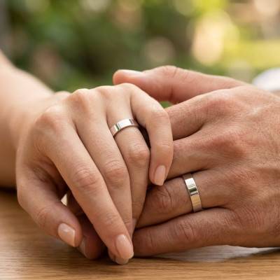 Alliance Ruban Confort en Or Blanc 375, Largeur 4,00 mm - Ocarat