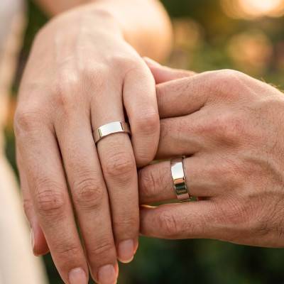 Alliance Ruban Confort en Or Blanc 375, Largeur 5,00 mm - Ocarat