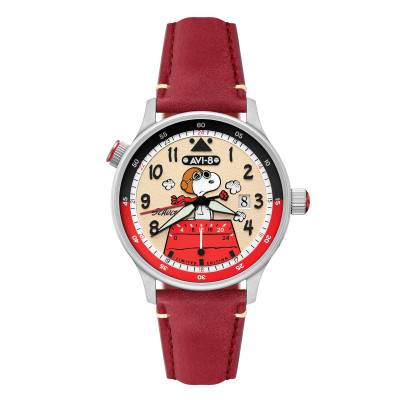 AVI-8 Hawker Hurricane McKellar Dual Time Peanuts Snoopy Flying Ace Limited Edition Watch AV-4151-03 - Avi-8