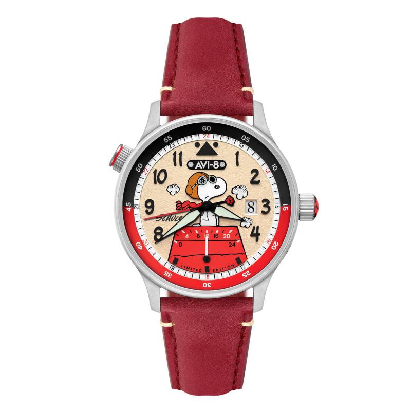 AVI-8 Hawker Hurricane McKellar Dual Time Peanuts Snoopy Flying Ace Limited Edition Watch AV-4151-03 - Avi-8