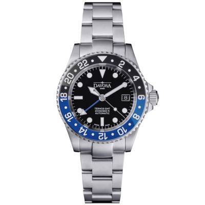 Ternos Diver GMT Black and Blue Bezel Watch - Davosa