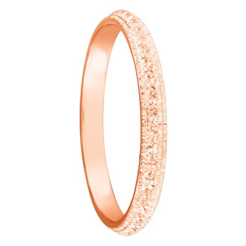 Alliance Demi-Bombée Standard Diamanteka en Or Rose 750, Largeur 3,50 mm - Ponce