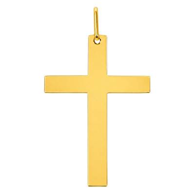 750/1000 Yellow Gold Square Wire Cross, Dimensions 20 x 30 mm - Lucas Lucor