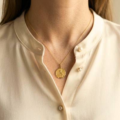 Médaille Scapulaire du Mont Carmel Or Jaune 375, Diamètre 14 mm à 18 mm - Ocarat