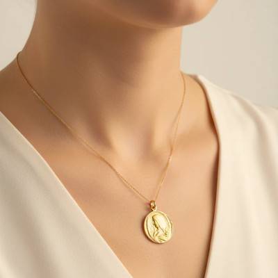 Médaille Sainte Thérèse Or Jaune 750, Diamètre 15 mm à 20 mm - Becker