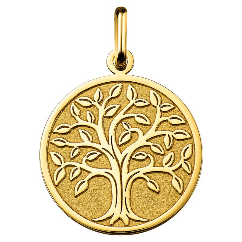 Médaille Arbre de Vie Grand Feuillage en Or Jaune 750, Diamètre 17 mm - Argyor