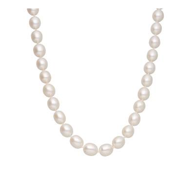 Collier Perles Blanches d'Eau Douce en Or Jaune 750, Longueur 42 cm - Schmittgall