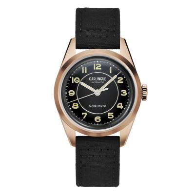 Montre Carlingue Military 01 Noir Pvd Or Rose - Carlingue
