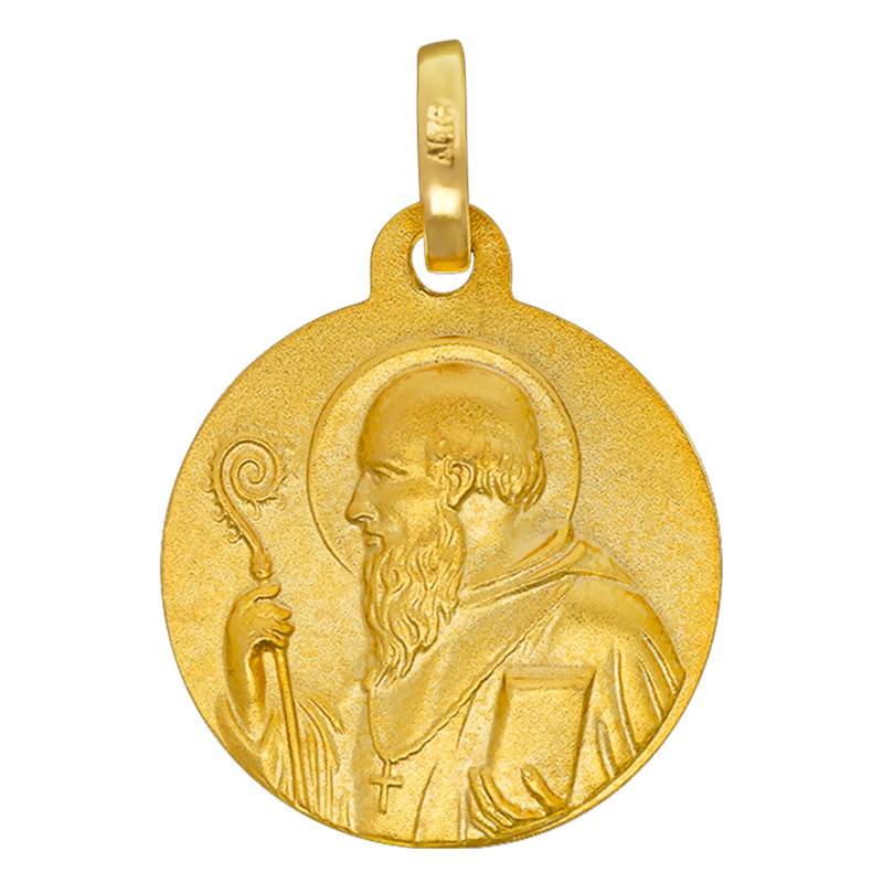 Médaille Saint Benoit Or Jaune 375, Diamètre 18 mm - Ocarat