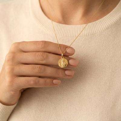Médaille Saint Benoit Or Jaune 375, Diamètre 18 mm - Ocarat