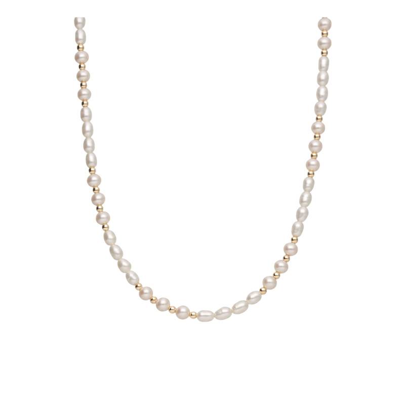 Collier Perles d'Eau Douce Grain de Riz en Or Jaune 750, Longueur 43 cm - Schmittgall