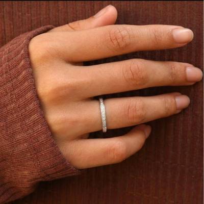 Alliance Fantaisie Standard en Or Blanc 375, Largeur 2,5 mm - Fair'Belle