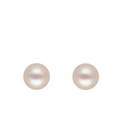 Boucles d'Oreilles Puces Perles d'Akoya Blanches en Or Jaune 750, Diamètre 4 mm - Schmittgall