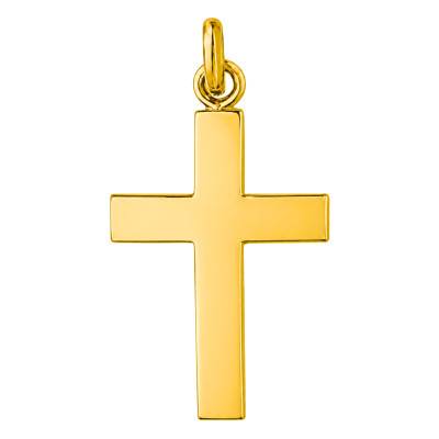 Croix Polie en Or Jaune 375 ou 750, Dimension 14 x 23 mm - Emanessence