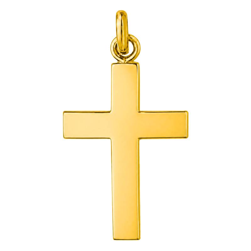 Polished Yellow Gold Cross, 375 or 750, 14 x 23 mm - Emanessence