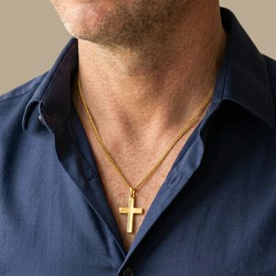 Croix Polie en Or Jaune 375 ou 750, Dimension 14 x 23 mm - Emanessence