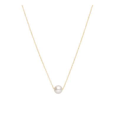 Collier Perle d'Eau Douce Semi-Ronde Blanche en Or Jaune 750, Longueur 41 cm - Schmittgall