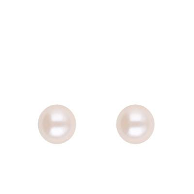 Boucles d'Oreilles Puces Perles d'Akoya Blanches en Or Jaune 750, Diamètre 3,50 mm - Schmittgall
