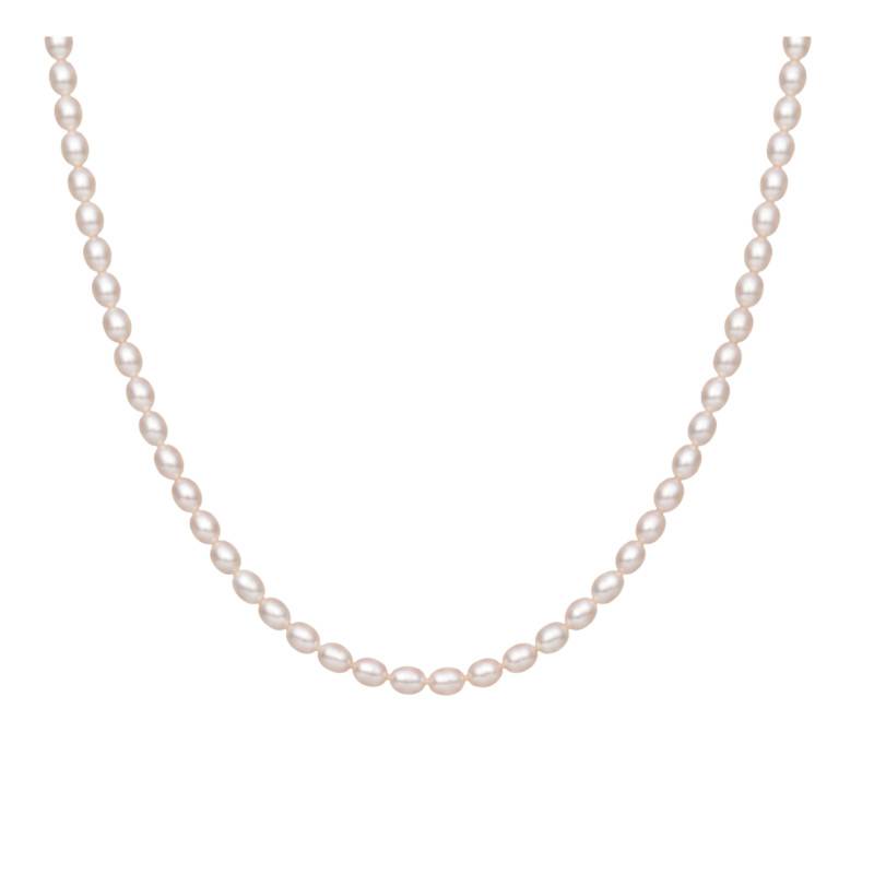 750 Yellow Gold Rice Grain Freshwater Pearl Necklace, 41 cm - Schmittgall