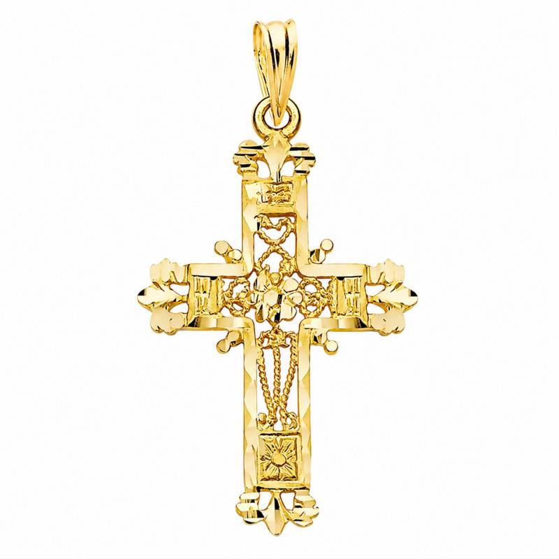 Croix Filigrane en Or Jaune 750, Dimension 19 x 29 mm - Lumiosa