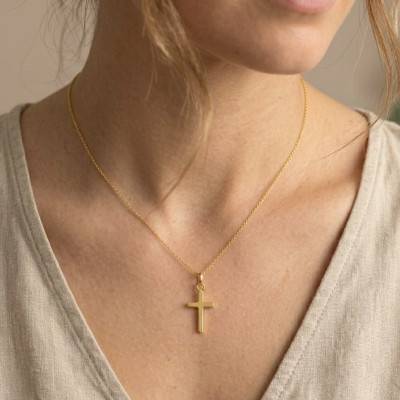 Croix Section Carrée en Or Jaune 375, Dimension 10 x 22 mm - Ocarat