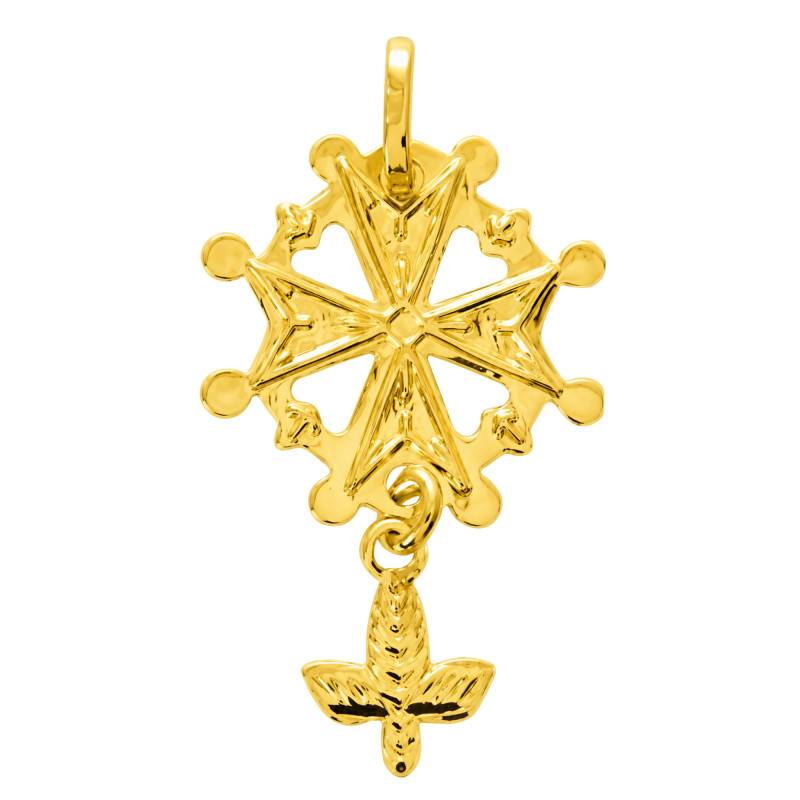 Croix Huguenote Ajourée en Or Jaune 375, Dimension 15 x 26 mm - Ocarat
