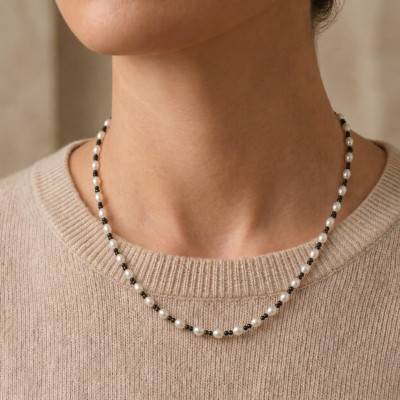 Collier Perles d'Eau Douce Baroque en Argent 925, Longueur 42 cm - Schmittgall
