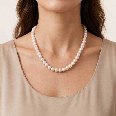 Collier Perles d'Eau Douce Chine en Or Jaune 375, Longueur 42 cm - Schmittgall