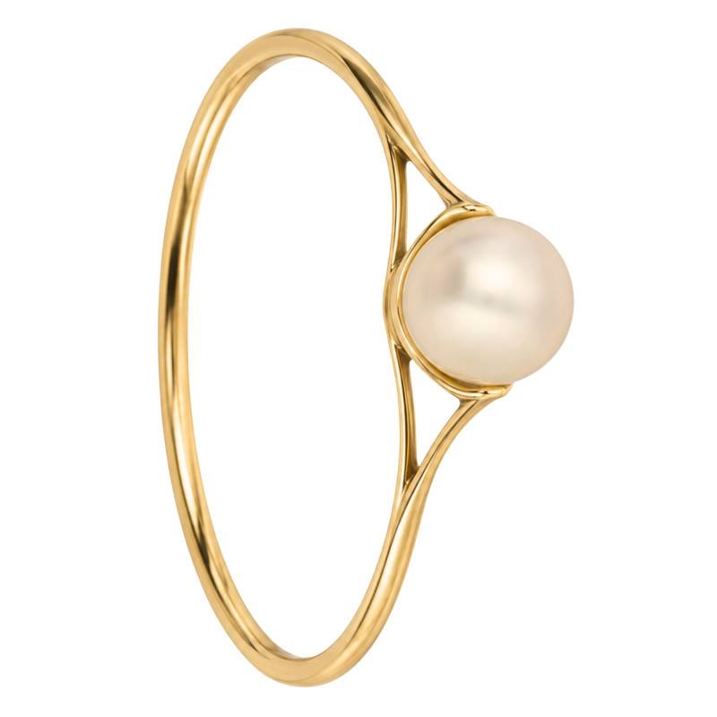 Bague Perle Blanche d'Eau Douce Chine en Or Jaune 750 - Schmittgall