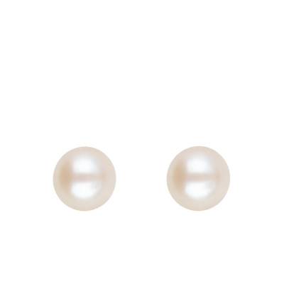 Boucles d'Oreilles Puces Perles d'Eau Douce Chine en Or Blanc 750, Diamètre 3 mm - Schmittgall