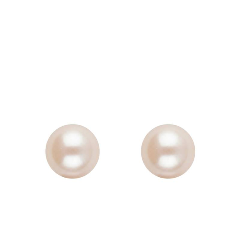 Boucles d'Oreilles Puces Perles Akoya Japon en Or Jaune 750, Diamètre 8 mm - Schmittgall