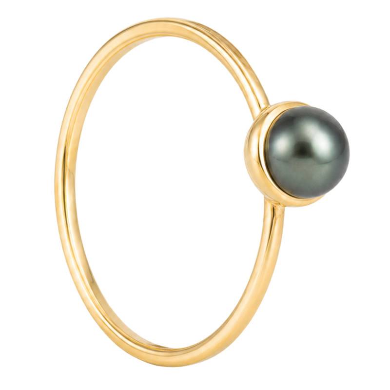 Bague Perle Noire de Tahiti en Or Jaune 750, Taille 54 - Schmittgall