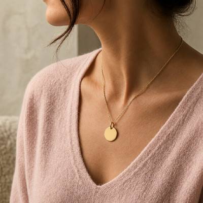 Médaille Ronde en Or Jaune 750, Diamètre 18 mm - Lumiosa