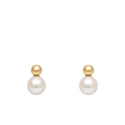 Boucles d'Oreilles Perles d'Eau Douce en Or Jaune 375 - Schmittgall
