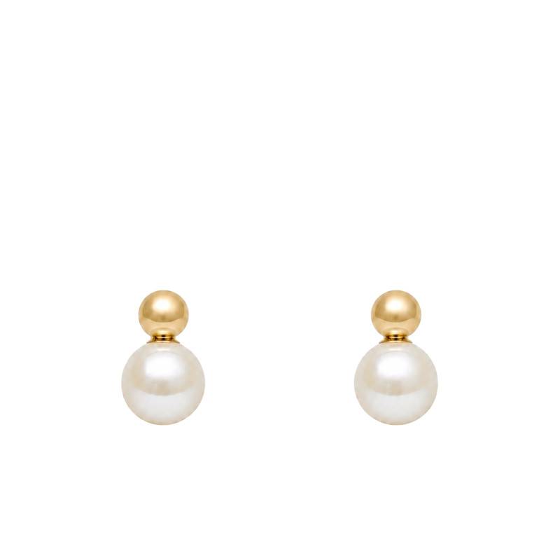 Boucles d'Oreilles Perles d'Eau Douce en Or Jaune 375 - Schmittgall