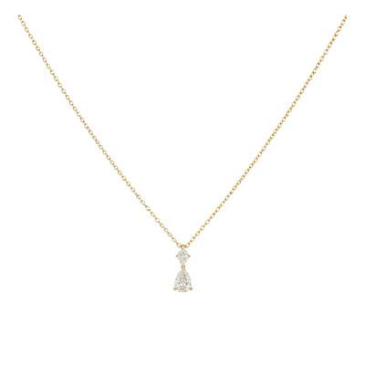 Collier Poire Diamants de Synthèse 0,46 ct en Or Jaune 750, Longueur 40 cm Ajustable - Ocarat